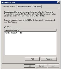 MPIO Proprties Dialogbox