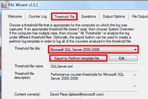 PAL Wizard - Threshold File