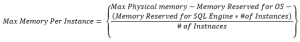 Max Memory - Main Formula